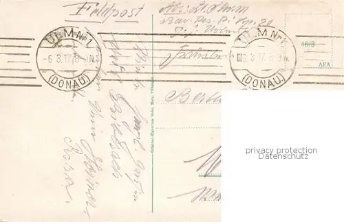 AK / Ansichtskarte Biberach__Riss Partie beim Postamt 