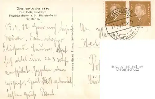 AK / Ansichtskarte Friedrichshafen_Bodensee Sternen Seeterrasse Friedrichshafen Bodensee