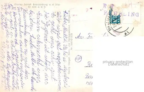 AK / Ansichtskarte Ulm__Donau Kloster Schloss Brandenburg an der Iller 