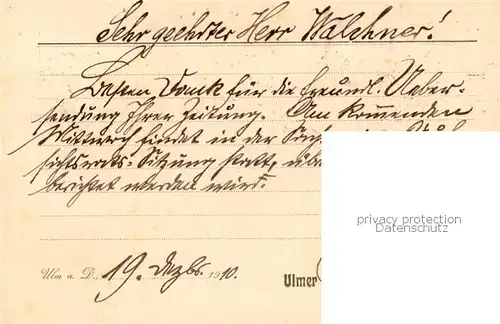 AK / Ansichtskarte Ulm__Donau Ulmer Voksbote Antwortkarte 