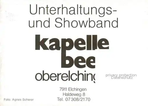 AK / Ansichtskarte Elchingen Showband Kapelle Beer Elchingen