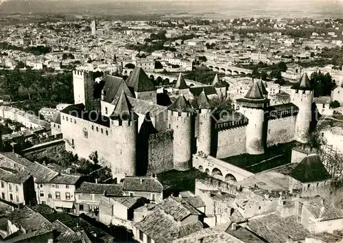 AK / Ansichtskarte Carcassonne Le Chateau Vue aerienne Carcassonne