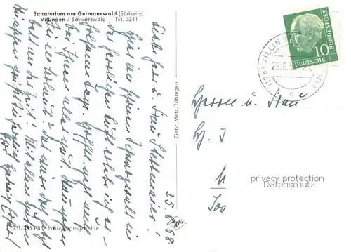 AK / Ansichtskarte Villingen_ Schwenningen Sanatorium am Germanswald 