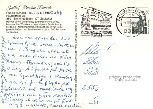 AK / Ansichtskarte Zueckshut Gasthof Pension Rieneck Zueckshut