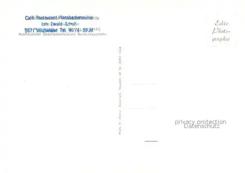 AK / Ansichtskarte Witzhelden Cafe Restaurant Wersbachermuehle Witzhelden