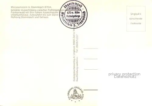 AK / Ansichtskarte Weissenstein_Stammbach Aussichtsberg Berghotel Aussichtsturm Weissenstein_Stammbach
