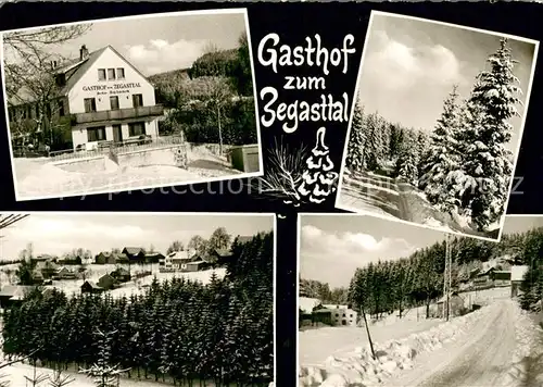 AK / Ansichtskarte Gottmannsgruen_Schwarzenbach Gasthof zum Zegasttal Winterlandschaft 