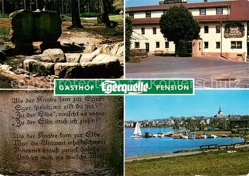 AK / Ansichtskarte Weissenhaid Gasthof Pension Egerquelle Seglerhafen an der Eger Weissenhaid