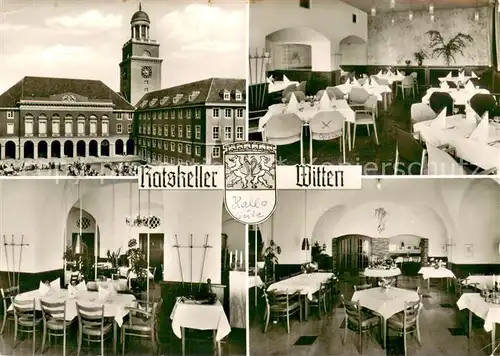 AK / Ansichtskarte Witten__Ruhr Ratskeller Restaurant Wappen Kirchturm 