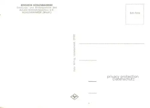 AK / Ansichtskarte Muehlenrahmede Bergheim Erholungs  und Bildungsstaette des Advent Wohlfahrtswerkes e.V. Muehlenrahmede