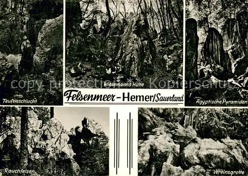 AK / Ansichtskarte Hemer Felsenmeer Felsformationen Hemer