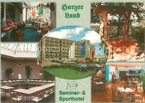 AK / Ansichtskarte Allrode Seminar und Sporthotel Harzer Land Gastraeume Brunnen Allrode