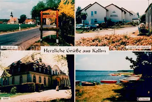 AK / Ansichtskarte Kollm_Quitzdorf_Sachsen Ortseingang Landhotel Zum Heideberg Schloss Am Stausee 