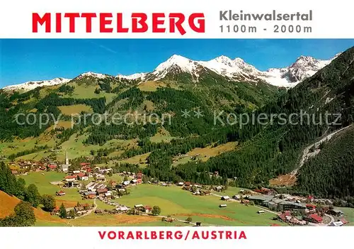 AK / Ansichtskarte Mittelberg_Kleinwalsertal Fliegeraufnahme mit Kuhgehrenspitze Hammerspitze und Schafalpkopf Mittelberg_Kleinwalsertal