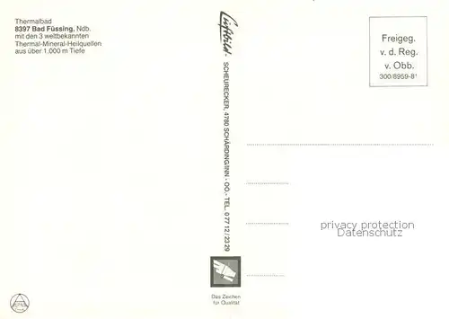 AK / Ansichtskarte Bad_Fuessing Fliegeraufnahme mit Thermal Mineral Heilquellen Bad_Fuessing