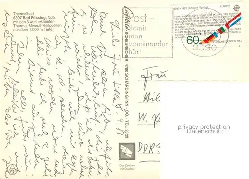 AK / Ansichtskarte Bad_Fuessing Thermalheilbad Quelle 1 Quelle 2 Quelle 3 Fliegeraufnahme Bad_Fuessing