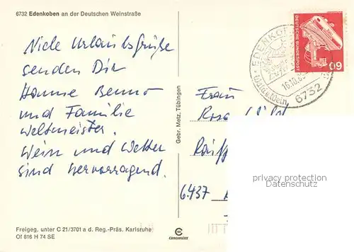 AK / Ansichtskarte Edenkoben Fliegeraufnahme Edenkoben