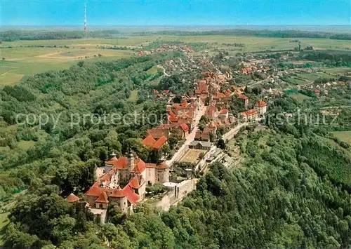 AK / Ansichtskarte Langenburg_Wuerttemberg Schloss Langenburg Fliegeraufnahme Langenburg Wuerttemberg