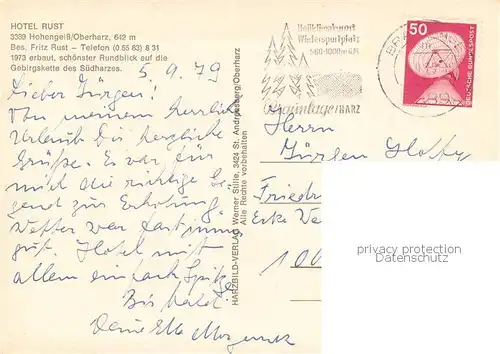 AK / Ansichtskarte Hohegeiss_Harz Hotel Rust Gastraum Terrasse Zimmer Hallenbad Hohegeiss Harz