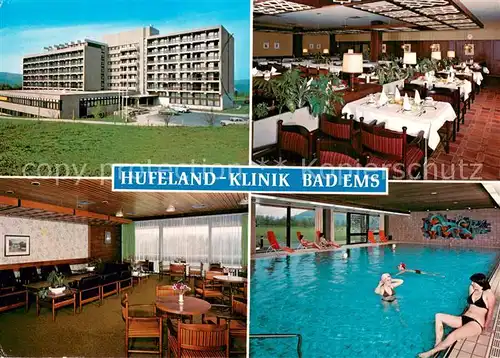 AK / Ansichtskarte Bad_Ems_Lahn Hufeland Klinik Speisesaal Hallenbad Bad_Ems_Lahn