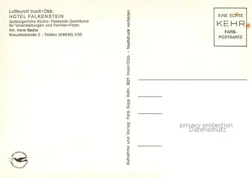 AK / Ansichtskarte Inzell Hotel Falkenstein Inzell