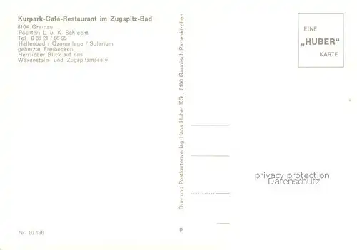 AK / Ansichtskarte Grainau Kurpark Cafe Restaurant Zugspitz Bad Grainau