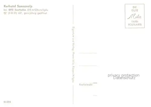 AK / Ansichtskarte Sonthofen_Oberallgaeu Kurhotel Sonnenalp Sonthofen Oberallgaeu