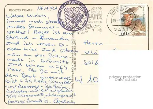 AK / Ansichtskarte Groemitz_Ostseebad Kloster Cismar Fliegeraufnahme Groemitz_Ostseebad