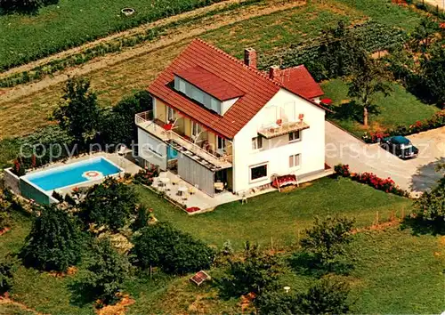 AK / Ansichtskarte Meersburg_Bodensee Gaestehaus Schoenblick garni Fliegeraufnahme Meersburg Bodensee