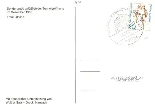 AK / Ansichtskarte Hausach Panorama Tunneleroeffnung 1995 Hausach
