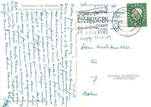 AK / Ansichtskarte ueberlingen_Bodensee Sanatorium Buchinger am Bodensee  ueberlingen Bodensee