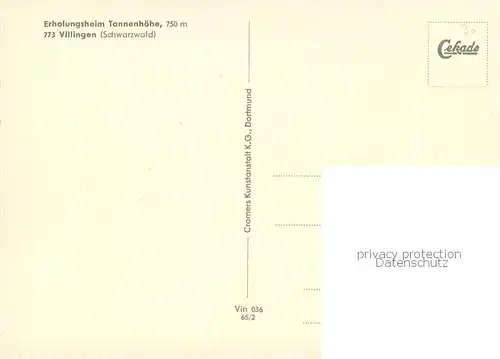 AK / Ansichtskarte Villingen_ Schwenningen Erholungsheim Tannenhoehe 