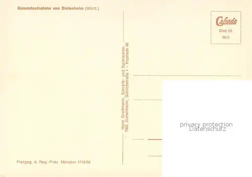 AK / Ansichtskarte Dietenheim_Iller Fliegeraufnahme Dietenheim_Iller