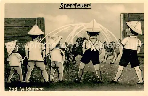 AK / Ansichtskarte Bad_Wildungen So wirkt das Wildunger Wasser Sperrfeuer Kuenstlerkarte Bad_Wildungen