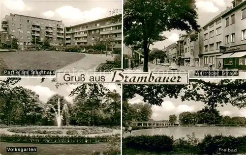 AK / Ansichtskarte Brambauer Partie am Stadthaus Volksgarten Waltroper Strasse Freibad Brambauer
