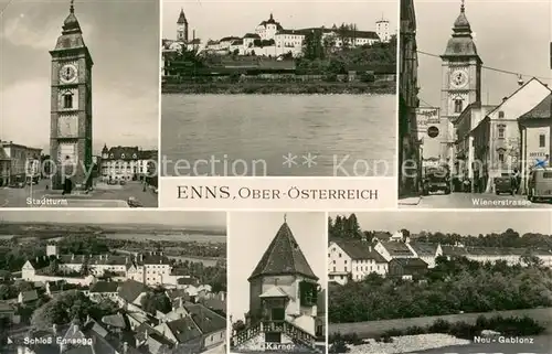 AK / Ansichtskarte Enns Stadtturm Schloss Ensegg Karner Wienerstrasse Neu Gablonz Enns