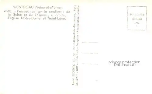 AK / Ansichtskarte Montereau_77 Fault Yonne Perspective sur le confluent de la Seine et de lYonne LEglise Notre Dame et Saint Loup 