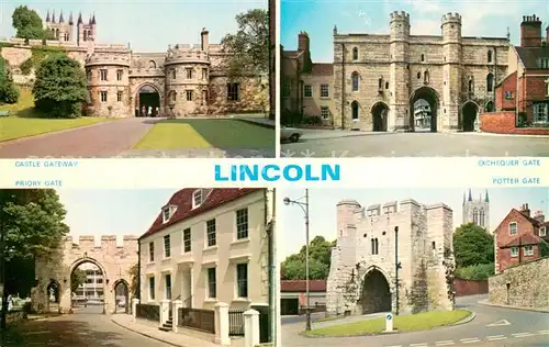 AK / Ansichtskarte Lincoln__UK Castle Gateway Exchequer Gate Priory Gate Potter Gate 