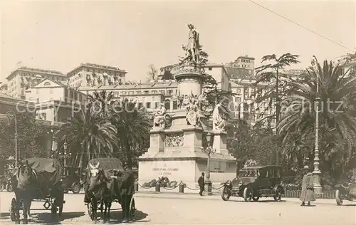 AK / Ansichtskarte Nice__06_Nizza Monument Cristoforo Colombo La Patria Automobil Pferdedroschken 