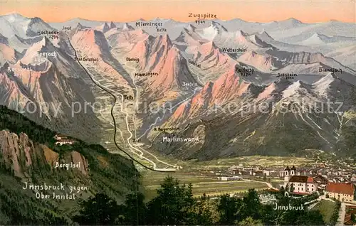AK / Ansichtskarte Innsbruck_Tirol_AT Panorama Oberes Inntal Alpenpanorama 