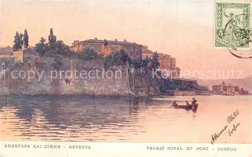 AK / Ansichtskarte Corfou_Korfu_Corfu_Greece Palais Royal et le port 