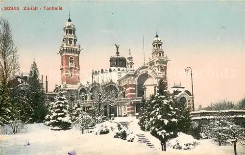 AK / Ansichtskarte Zuerich_ZH Tonhalle im Winter Zuerich_ZH