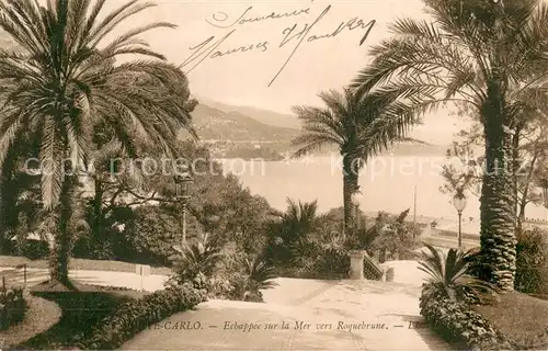 AK / Ansichtskarte Monte Carlo_Monaco Echappee sur la mer vers Roquebrune 