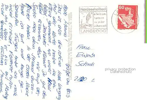 AK / Ansichtskarte Langeoog_Nordseebad Luftaufnahme Nordseeinsel Strand Wasserturm Hafen Faehre Langeoog_Nordseebad