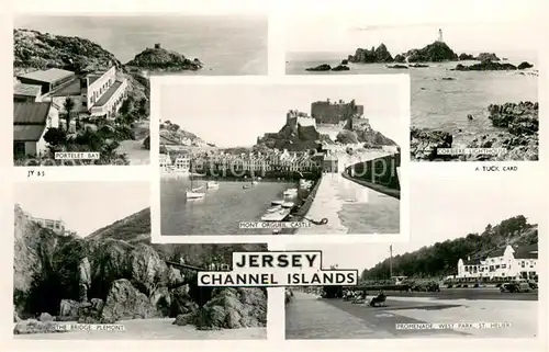 AK / Ansichtskarte Jersey__UK Portelet Bad Mont Orguer Castle The Bridge Plemont Promenade West Park St Helier Corbiere Lighthouse 