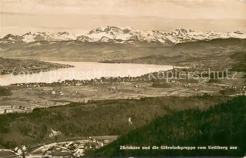 AK / Ansichtskarte Uetliberg_ZH Blick auf Zuerichsee und Glaernischgruppe Uetliberg ZH