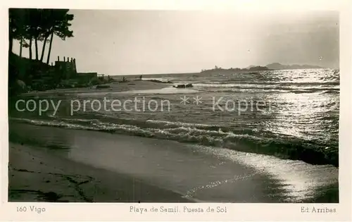 AK / Ansichtskarte Vigo__Galicia_ES Playa de Samil Puesta de Sol 