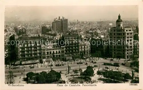 AK / Ansichtskarte Barcelona_Cataluna Plaza de Cataluna Panoramica Barcelona Cataluna