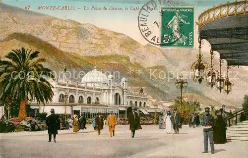 AK / Ansichtskarte Monte Carlo_Monaco La Place du Casino le Cafe de Paris 