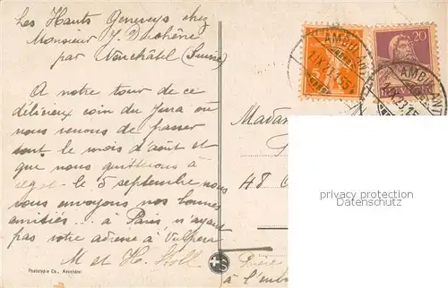 AK / Ansichtskarte Colombier__NE et les Alpes 